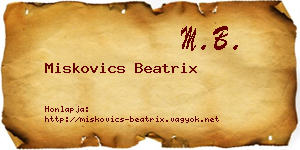 Miskovics Beatrix névjegykártya