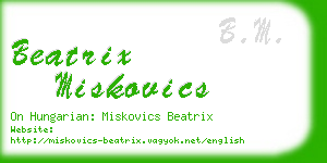 beatrix miskovics business card